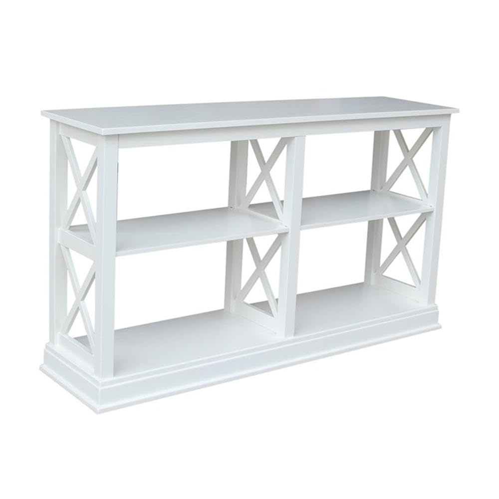 Hampton Sofa Server Table With Shelves, Standard, White