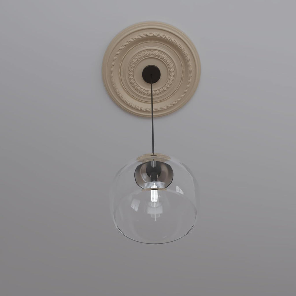 19"OD x 3 1/2"ID x 1"P Cole Thermoformed PVC Ceiling Medallion (Fits Canopies up to 5 1/8"), UltraCover Satin Smokey