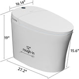 EPLO Smart Toilet,Bidet Toilet Pump-assisted,Blackout Flush,Heated Seat,Dual Auto Flush,Warm Water,Foot Sensor