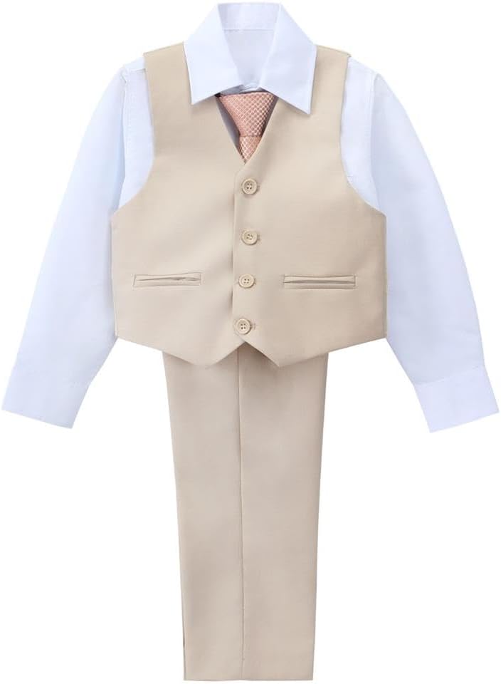 Piece Boys Slim Fit Tuxedo Suit Set Formal Outfit Wear Toddler Kids