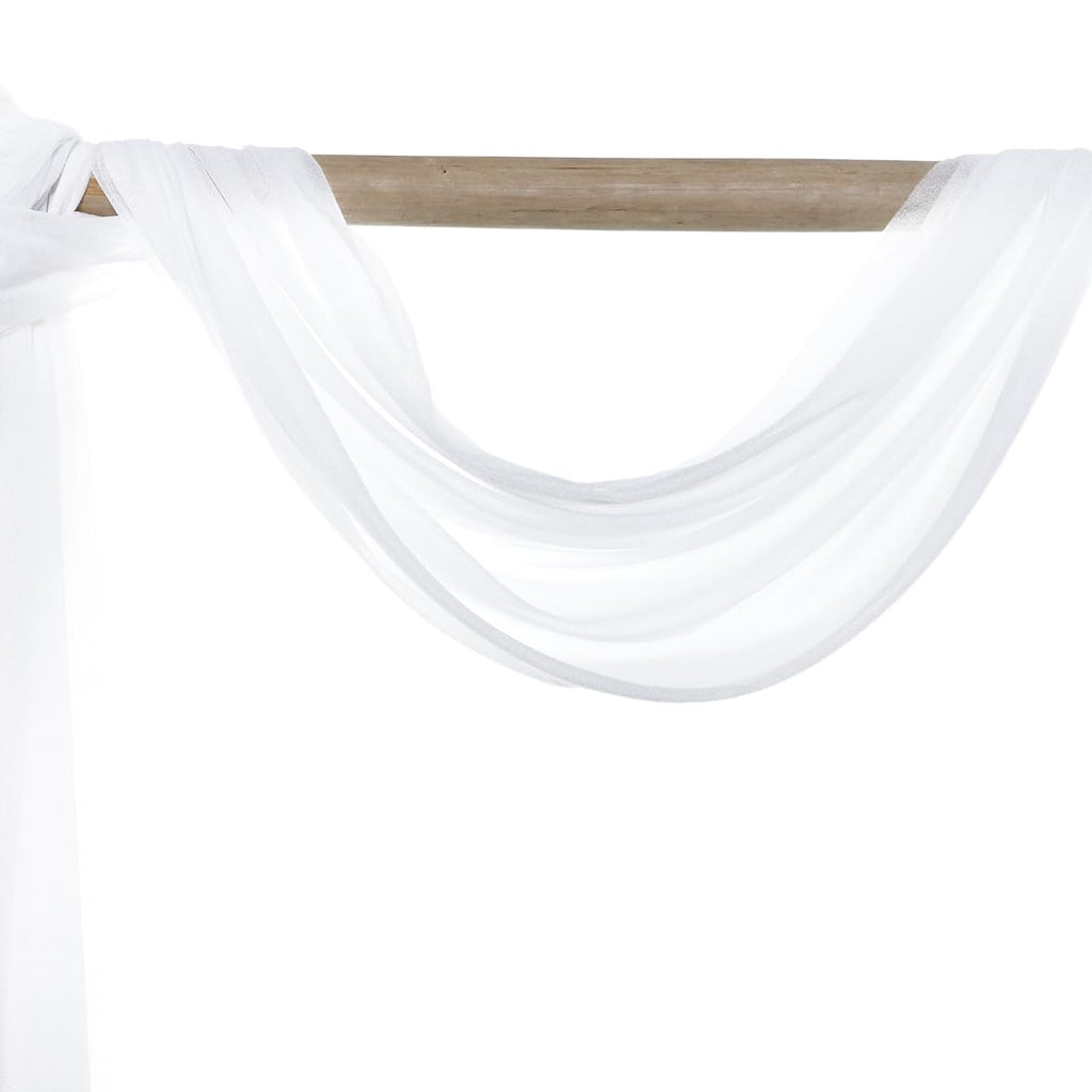 Pack of 15 Yard Chiffon Drapery Fabric, 60" Wide, Multiuse - White
