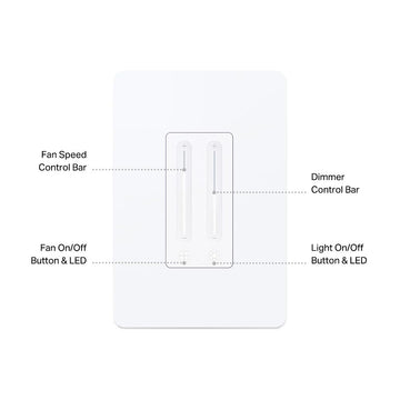 Ceiling Fan Control & Dimmer Switch | Adjustable 4-Speed Fan & Brightness Control | Works w/Apple HomeKit