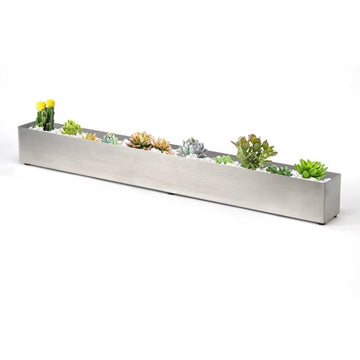Window Sill Planter Box 32 in, Rectangle Planter, Stainless Steel