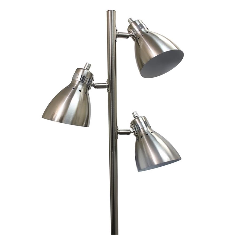 Metal 3 Light Tree Floor Lamp, Brushed Nickel