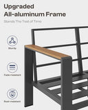 4-Piece Aluminum Outdoor Patio Furniture Set - Conversation | Gray with Thick Cushions for Patio, Garden & Porch