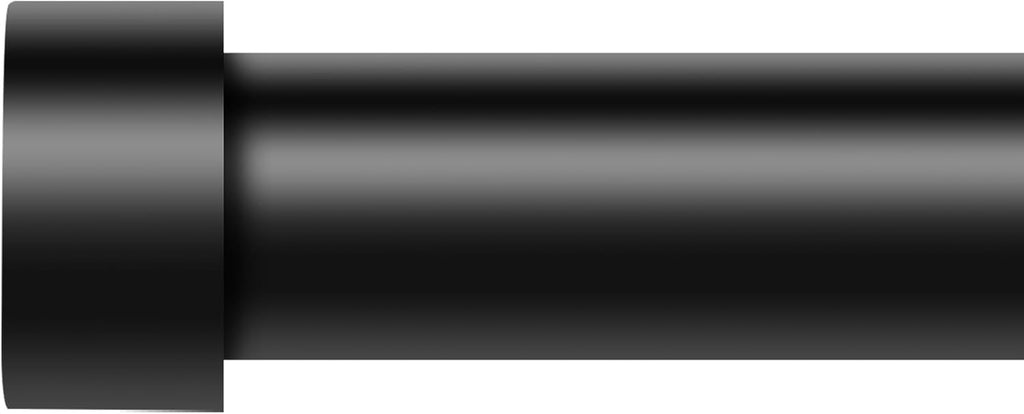 Curtain Rods for Windows (4-7 Feet),Black 1'' Diameter Drapery Rods with End Cap Style Design,Modern