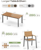 7-Piece Aluminum Outdoor Patio Furniture Set - Dining | Gray for Patio, Garden & Porch