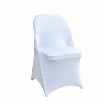 10 Pcs White Folding Chair Cover Washable Removable Universal Fitted Chair Cover Protector for Wedding Party Banquet