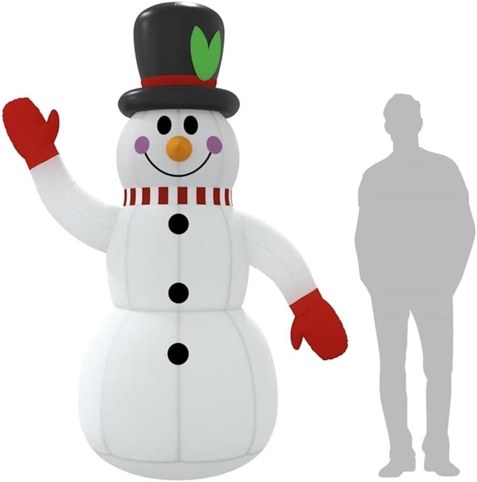 Inflatable Snowman, 8 Ft Tall, Multicolor LED Lights, Oxford Fabric, Weather-Resistant Outdoor Christmas Yard