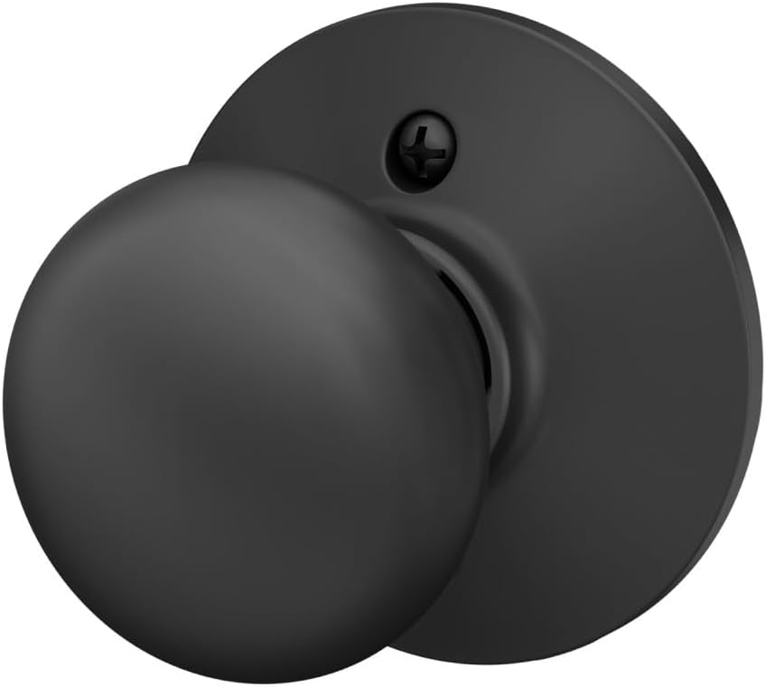 Plymouth Door Knob, One Sided Non-Turning Dummy Door Handle, Matte Black