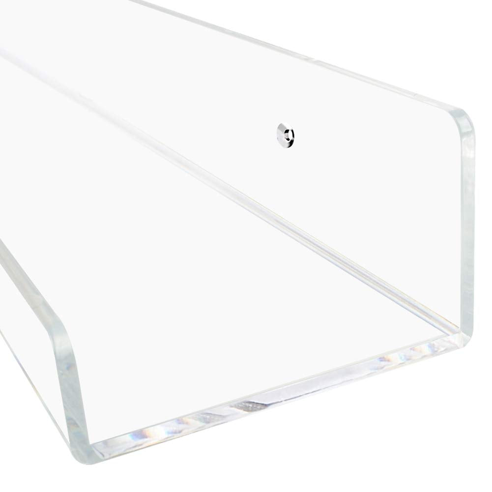 Clear Acrylic Floating Shelves 24 inch Wall Ledge Shelf Bookshelf 3 Pack