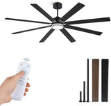 Fanbulous 84" Ceiling Fan with LED Light and Remote - Black