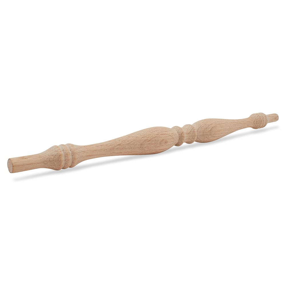 Wooden Baluster Spindles 11-1/2", Pack of 5 Oak Spindles for Crafts, Woodworking, and Furniture