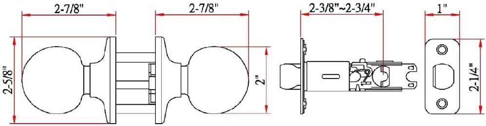 Ball Passage Door Knob, Polished Brass