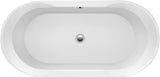 Tubs - Aiden II 69” - Modern Freestanding Soaking Bathtub, Two Person Soaking Free Standing Bathtub w/Chrome Drain