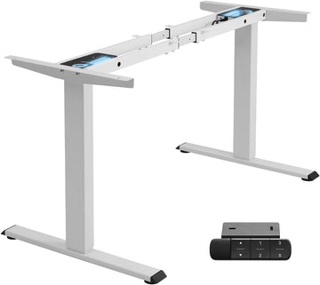 Dual Motor Standing Desk Frame, 225 lbs Capacity, White | Dual motors, 225 lb capacity, memory presets