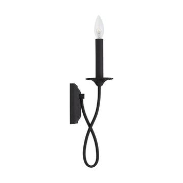 Lighting 637211BI Vincent Classic/Traditional Candle Bold Wall Sconce, 1-Light 60 Watt, 16" H x 5" W, Black Iron