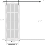 Quadro 4115 | Interior Single Sliding barn Door, no Glass, MDF, 42x84, White, Modern Style | Hardwar