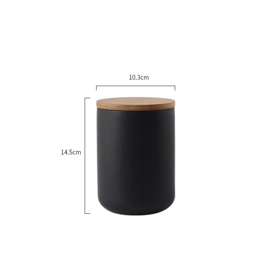 Food Storage Containers Ceramic Kitchen Canister Tea Caddy Favor Jars with Sealed Bamboo Lids Airtight Rubber Gasket
