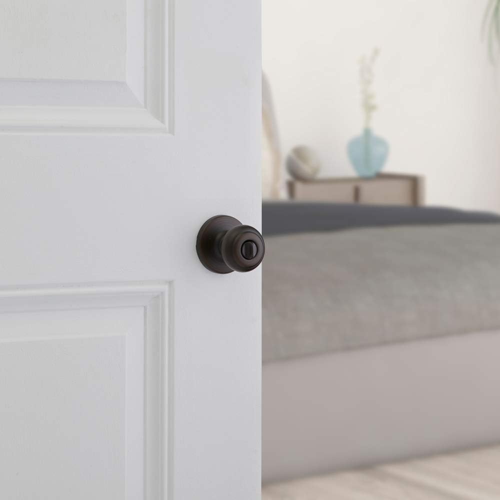 Cove Interior Privacy Door Knob with Lock, Door Handle , Venetian Bronze Keyless Turn Lock Doorknob