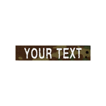 Custom Embroidered Uniform Name Tapes on Twill Fabric - Hook Backing - Multicam Twill Fabric
