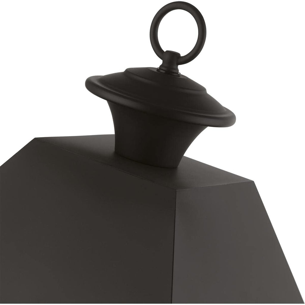Wentworth, Outdoor Large Post Top Lantern, Bronze with Antique Brass Finish Cluster