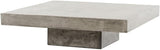 Square Modern Concrete Coffee Table, 43 x 43 x 12 in, Fiber Reinforced Stone, Dark Gray Acrylic Sealed Finish