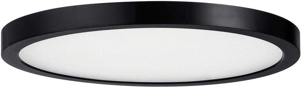 Assets T24 Compliant Outdoor Low Profile Flush Mount, Integrated LED 25 Watt, 1" H x 12" W, Black