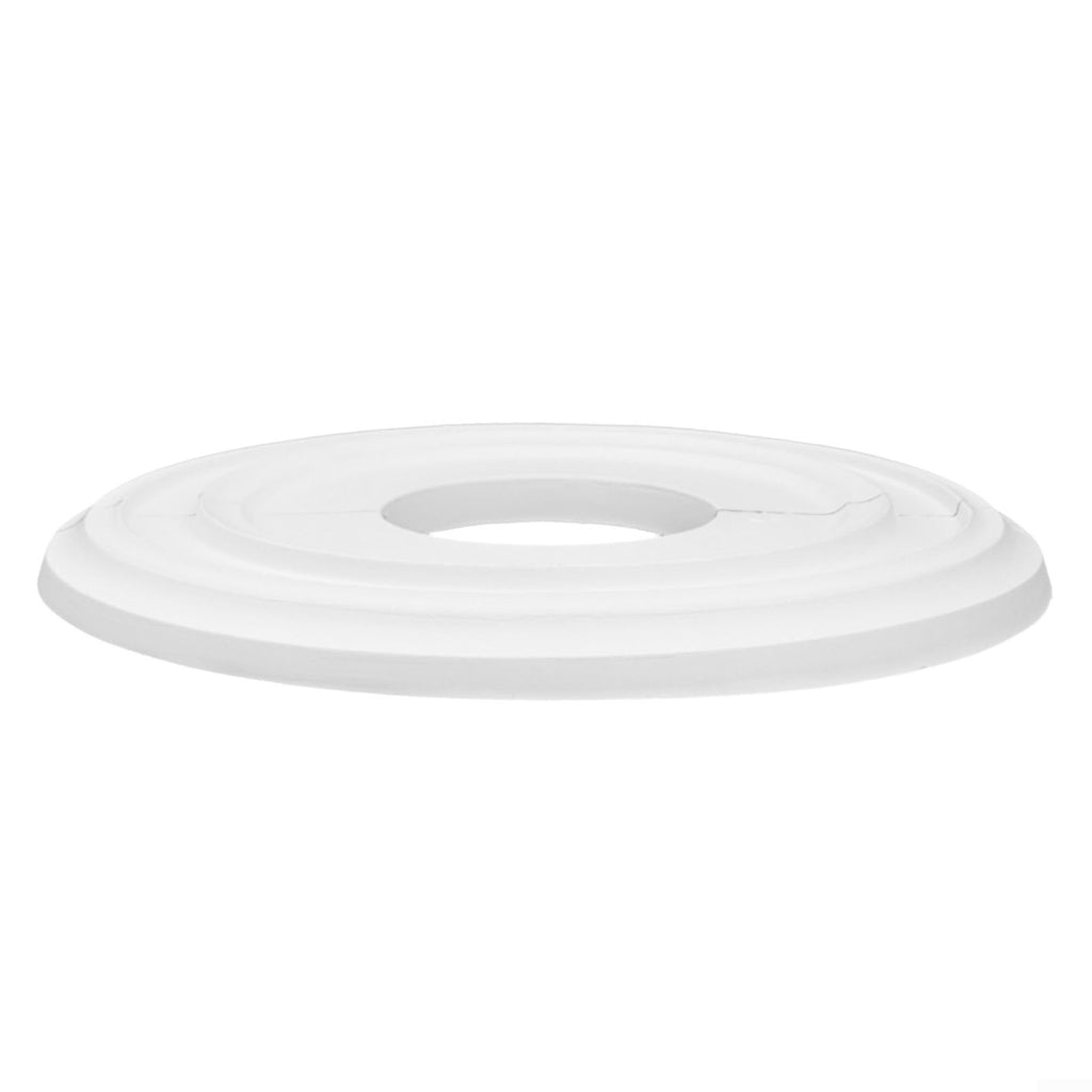 White PU Ceiling Medallion 12" OD x 4" ID Round Decorative Cover Plate for Ceiling Fans and Light Fixtures Split ed