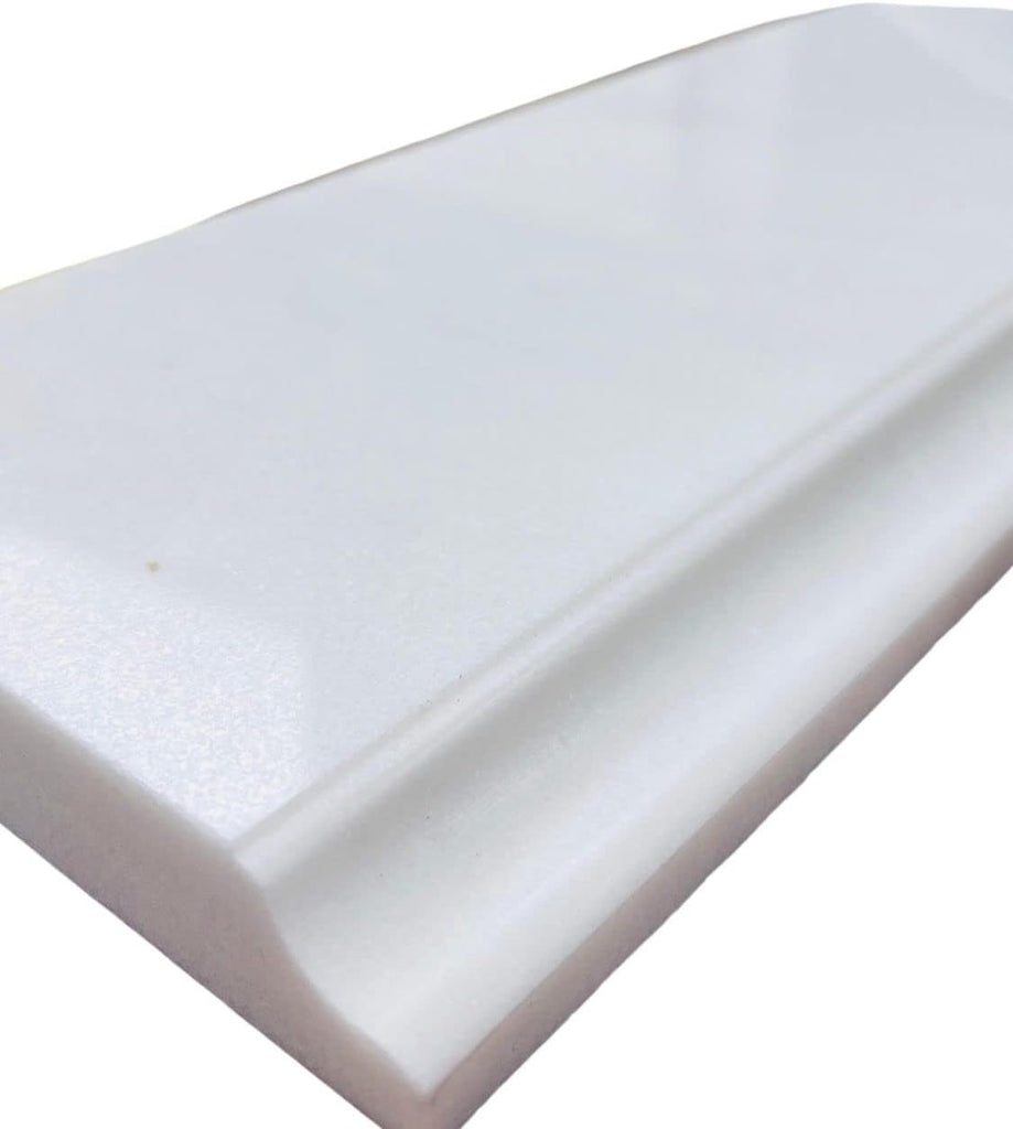 5x12 Pure White Thassos Bianco Marble Baseboard Tile Trim Molding Polished Finish Wall Floor Backsplash Accent (Box