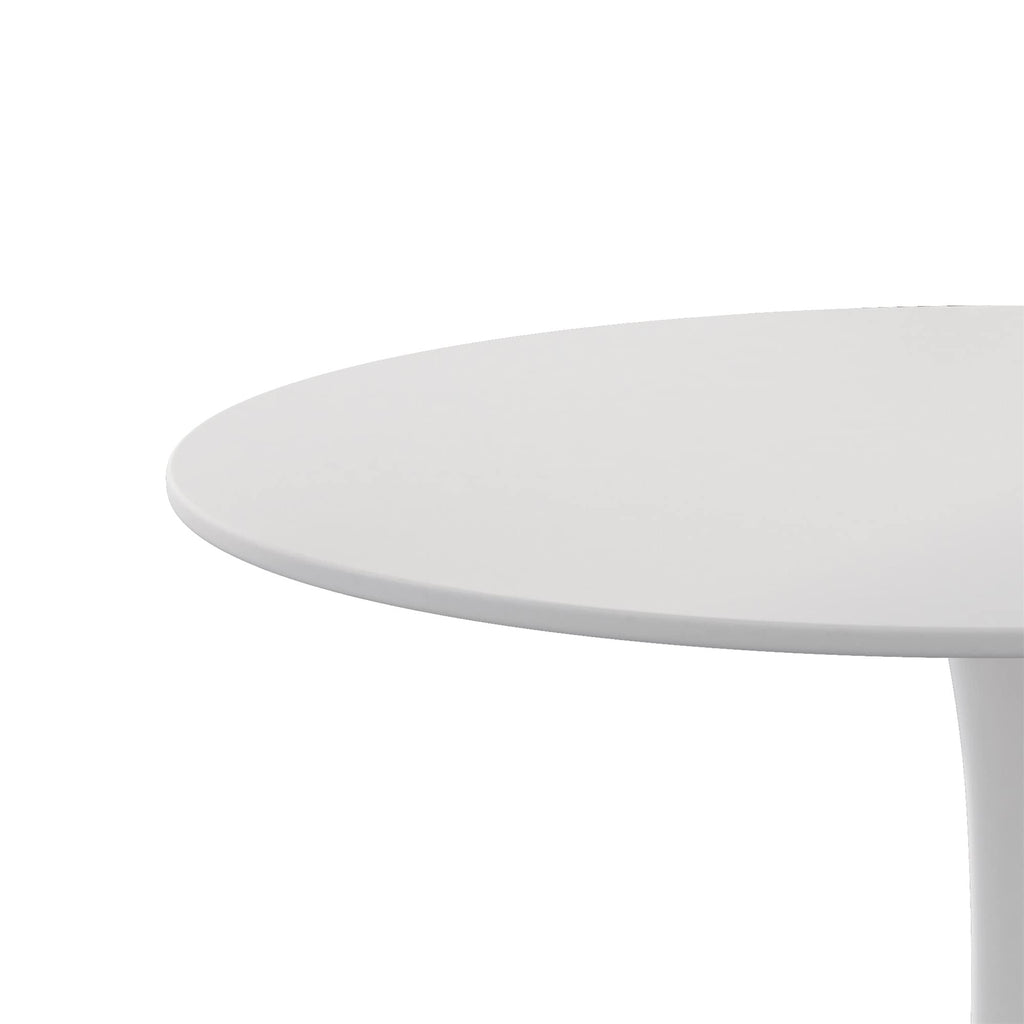 Inspired Saarinen Style 42" Modern Round Dining Table with MDF Top, Metal Base Pedestal Tulip Kitchen Table for 4-6 Person, Small Space Home