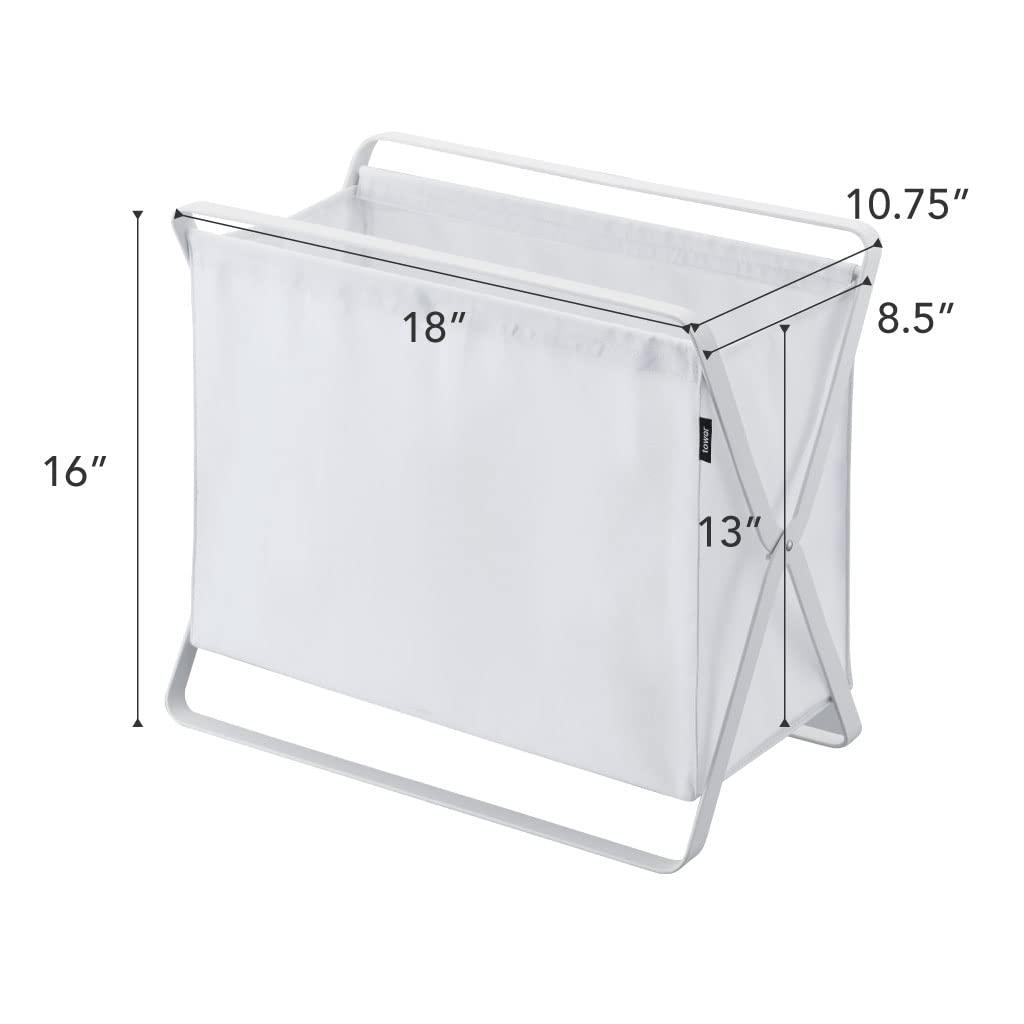 Tower Space Saving Storage Hamper - Floor, 16" - Steel - 8.5 Gallon, 32 Liters