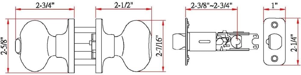 Egg Keyed Entry Door Knob, Satin Nickel