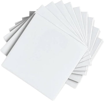 6x6 Glossy White Ceramic Wall Tile - Box of 8, Ideal Walls, Kitchen Backsplashes, Showers, and Laundry Rooms, Easy to