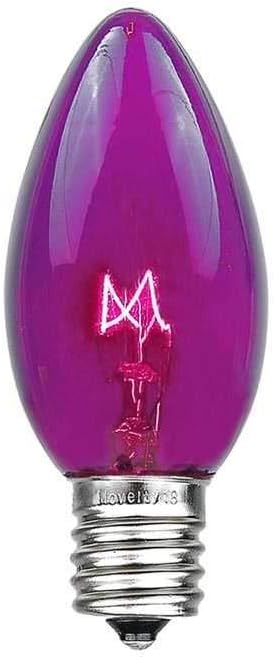 C7 Purple Christmas Lights Set, 25 Foot, Green Wire