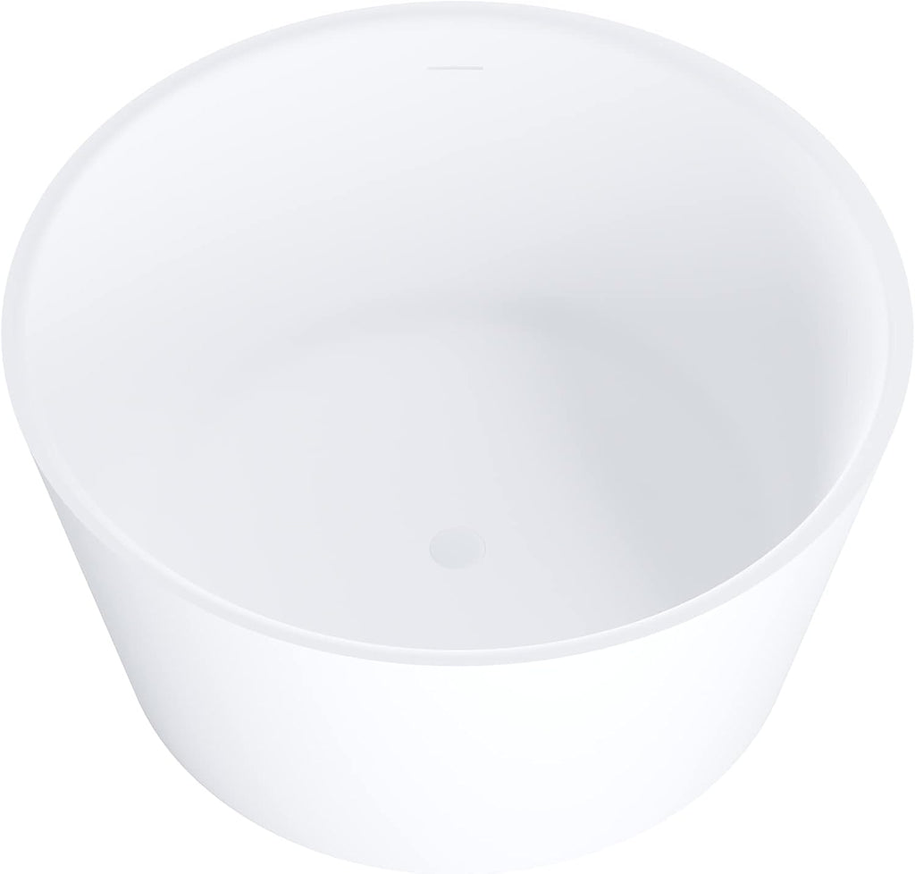 Dowell 078 48" Round Luxury Stone Resin Solid Surface Freestanding Bathtub White Modern-Roud 48"