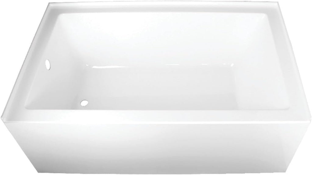 Aqua Eden VTAP603622L 60-Inch Acrylic Alcove Tub with Left Hand Drain, White