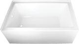 Aqua Eden VTAP603622L 60-Inch Acrylic Alcove Tub with Left Hand Drain, White