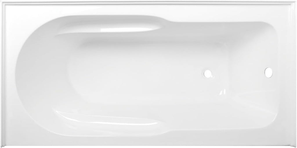 Aqua Eden VTAP603022R 60-Inch Acrylic Anti-Skid Alcove Tub with Right Hand Drain Hole, White