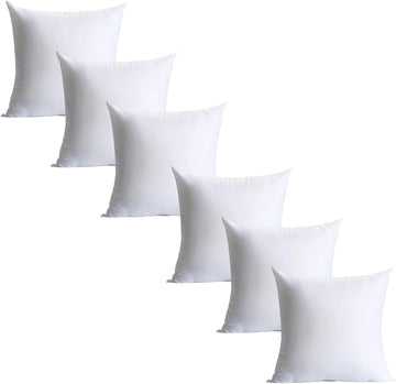 20 x 20 inches Pillow Inserts Hypoallergenic Brushed Microfiber Liner Down Alternative Filled Square - Set of 6