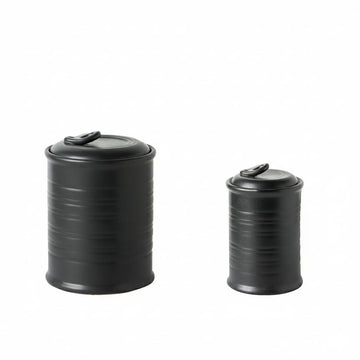 Food Storage Jar, Ceramic Canister Sets for The Kitchen, Set of 2, Black