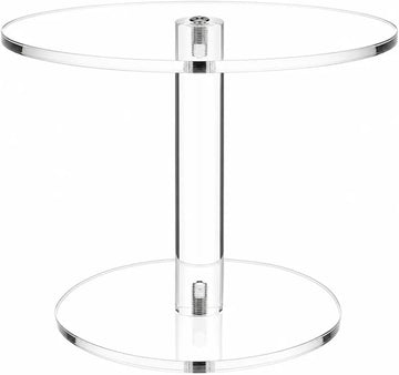 Round Clear Acrylic Cake Stand | Cupcake Display Tray for Birthdays, Weddings, Dessert Serving (Small)