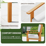 3-Piece Acacia Wood Outdoor Patio Furniture Set - Bistro for Backyard, Garden & Porch