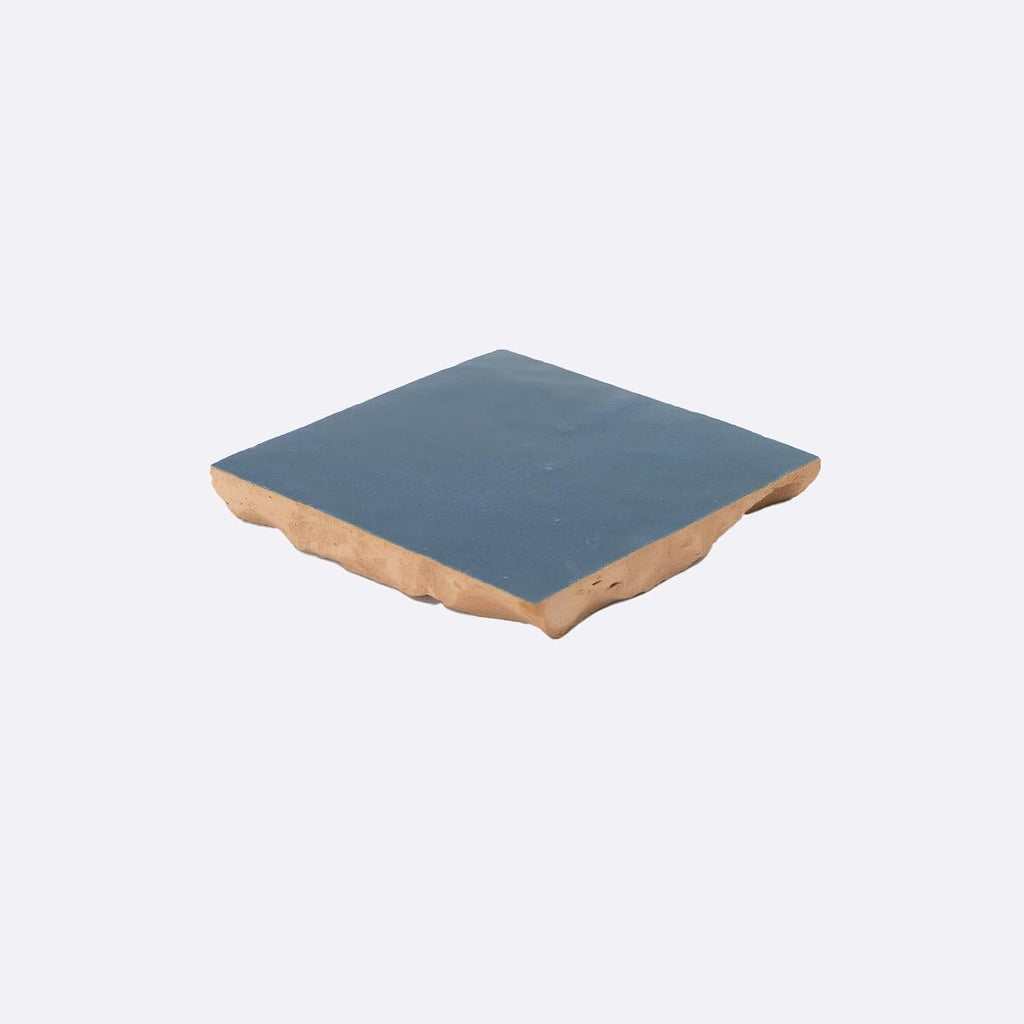 Zellige Mosaic Tile, 4x4in. Floor & Wall in Deep Blue | Clay