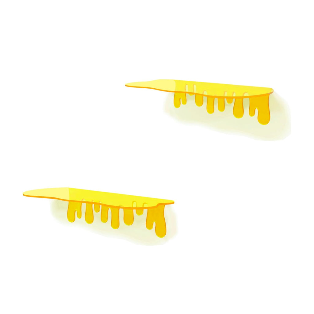 2-Pack Small Acrylic Shelves, 12 Inch Floating Shelves, Yellow