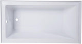 Aqua Eden VTAP543022L 54-Inch Acrylic Alcove Tub with Left Hand Drain, White