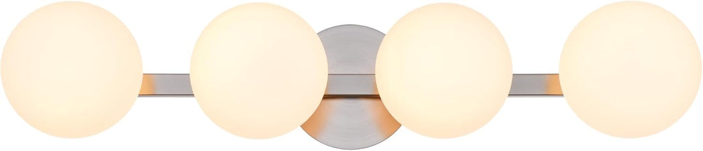 Bathroom Vanity Light Fixtures, Modern 4 Lights Globe Wall Sconce Lighting Brushed Nickel, Porch Wall Mount Light