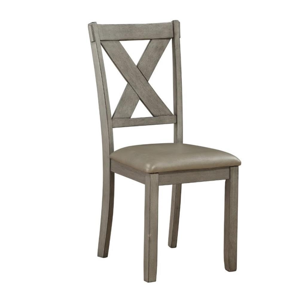 6-Piece Dining Set with Table with 4 Cross Back Chairs and Bench, Modern Wood Okume Veneer Dining Room Furniture with