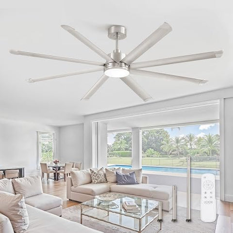 ZMISHIBO 84 Inch Nickel Ceiling Fan