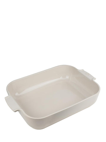 Appolia Rectangular Oven Dish - Ceramic Baker with Handles - Ecru, 13 x 11 x 3 inches